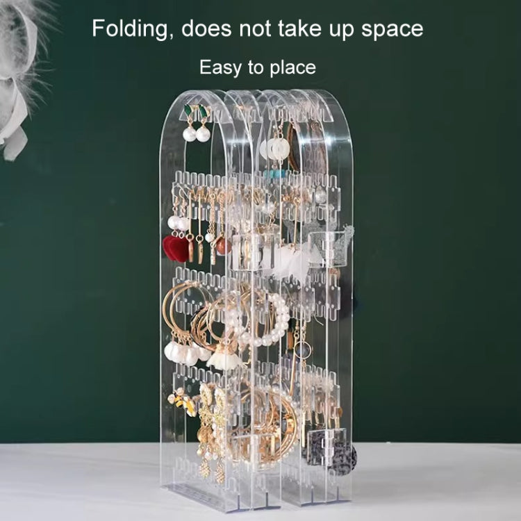 Earrings Studs Display Rack Folding Screen Jewelry Display Stand Necklace Storage Rack, Color: 2 Doors Clear - Jewelry Storages by PMC Jewellery | Online Shopping South Africa | PMC Jewellery | Buy Now Pay Later Mobicred