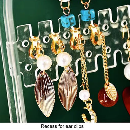 Earrings Studs Display Rack Folding Screen Jewelry Display Stand Necklace Storage Rack, Color: 2 Doors Clear - Jewelry Storages by PMC Jewellery | Online Shopping South Africa | PMC Jewellery | Buy Now Pay Later Mobicred