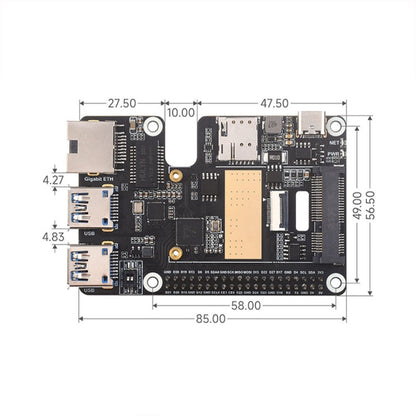 Waveshare For Raspberry Pi 5 PCIe to MiniPCIe / Gigabit Ethernet / USB 3.2 Gen1 HAT, Spec: EG25-G - Raspberry Pi Accessories by Waveshare | Online Shopping South Africa | PMC Jewellery | Buy Now Pay Later Mobicred