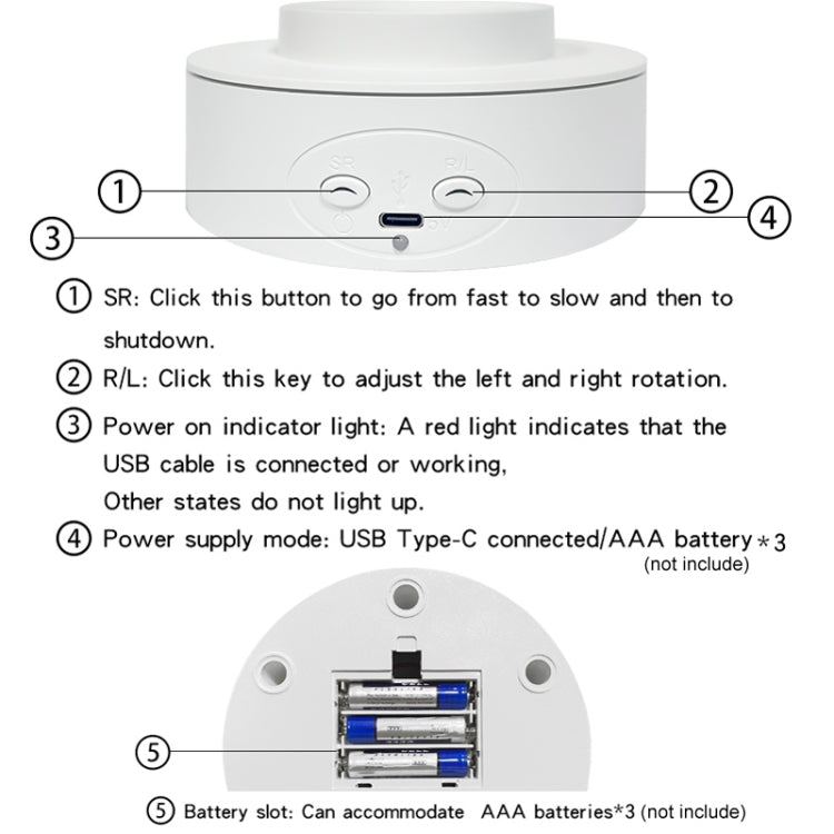 Intelligent Electric Roundabout 360 Degree Rotating Disc Table Live Shooting Video Props(White) -  by PMC TechLife | Online Shopping South Africa | PMC TechLife | Buy Now Pay Later Mobicred