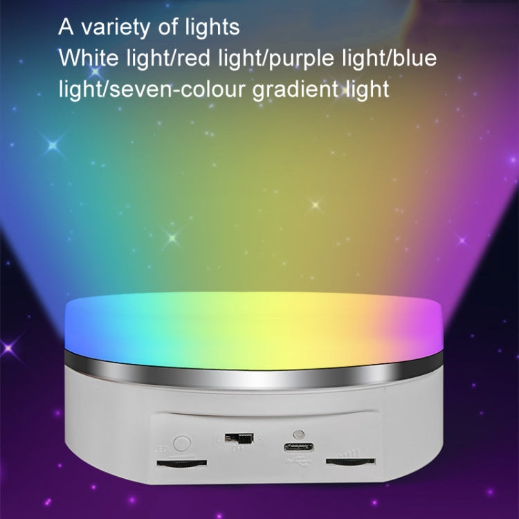 Intelligent Colourful Light Electric Speed Contro Round 360 Degree Rotating Plate Display Table, Color: White Charging -  by PMC TechLife | Online Shopping South Africa | PMC TechLife | Buy Now Pay Later Mobicred