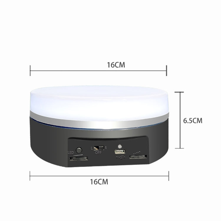 Intelligent Colourful Light Electric Speed Contro Round 360 Degree Rotating Plate Display Table, Color: White Plug-in -  by PMC TechLife | Online Shopping South Africa | PMC TechLife | Buy Now Pay Later Mobicred