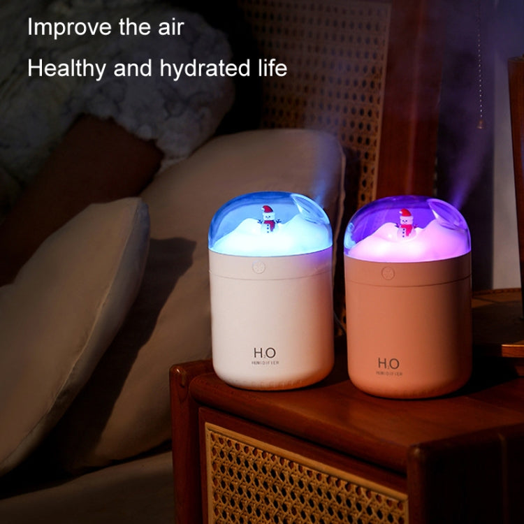 500ml Snowman Humidifier USB Desktop Large Capacity Colorful Ambient Light Air Humidifier(White) - free shipping - PMC TechLife - Order now!
