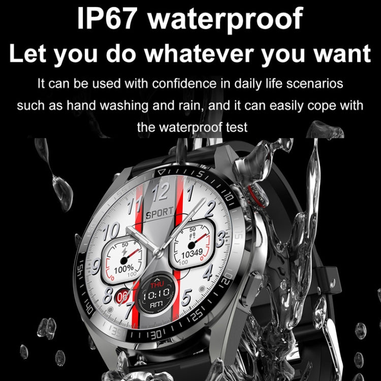 1.43 inch AMOLED Screen Smartwatch Heart Rate Blood Pressure Monitoring Bluetooth Talking Sports Watch, Color: Silver Leather Strap - Smart Watches by PMC TechLife | Online Shopping South Africa | PMC TechLife | Buy Now Pay Later Mobicred