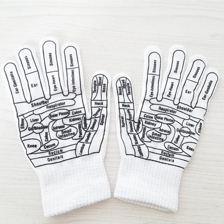 English Hand Massage Gloves Acupuncture Point Palm Reflex Zone Meridian Physical Therapy Gloves, Size: Average - free shipping - PMC TechLife - Order now!