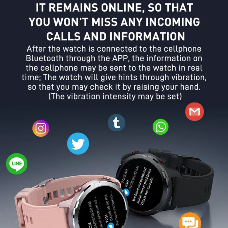 Outdoor GPS Sport Watch 1.32inch HD Round Screen Multi Sport Mode Smartwatch(Black) - free shipping - PMC TechLife - Order now!