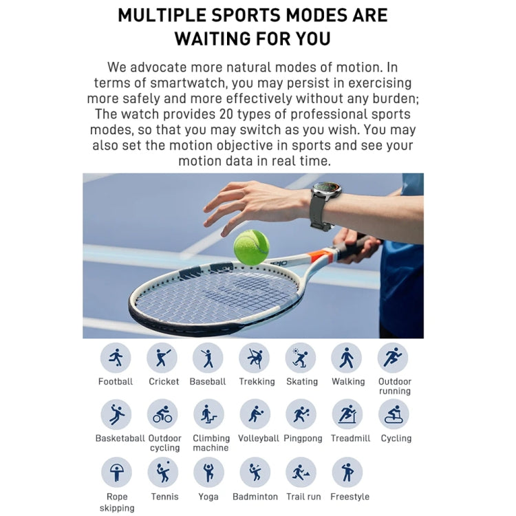 Outdoor GPS Sport Watch 1.32inch HD Round Screen Multi Sport Mode Smartwatch(Silver) - Smart Watches by PMC TechLife | Online Shopping South Africa | PMC TechLife | Buy Now Pay Later Mobicred