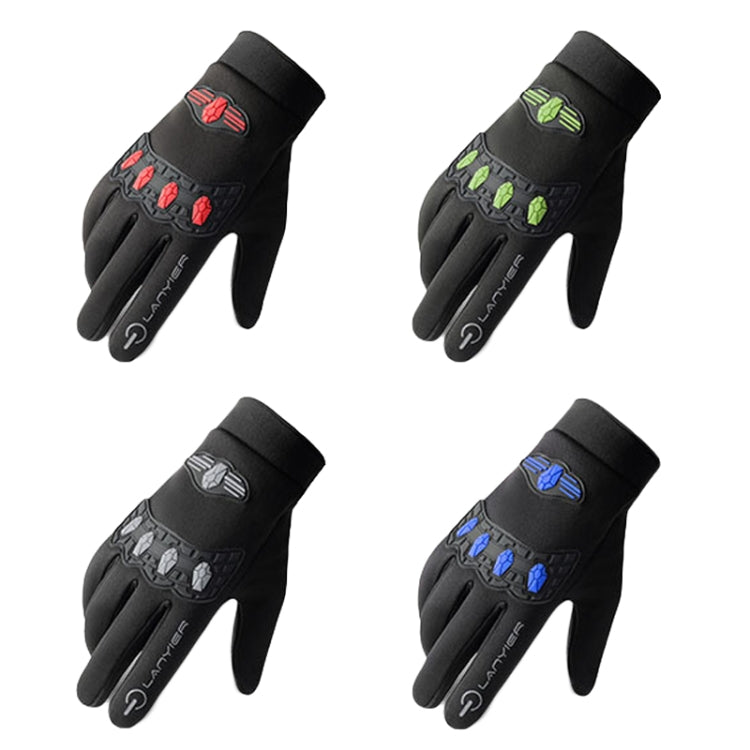 LANYIER Fall Winter Men Outdoor Motorcycle Gloves Riding Warm Windproof Anti-Slip Waterproof Touch Screen Gloves, Size: Average(Blue) - Safety Gloves by LANYIER | Online Shopping South Africa | PMC TechLife | Buy Now Pay Later Mobicred