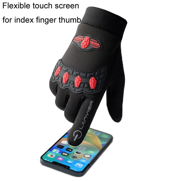 LANYIER Fall Winter Men Outdoor Motorcycle Gloves Riding Warm Windproof Anti-Slip Waterproof Touch Screen Gloves, Size: Average(Gray) - Safety Gloves by LANYIER | Online Shopping South Africa | PMC TechLife | Buy Now Pay Later Mobicred