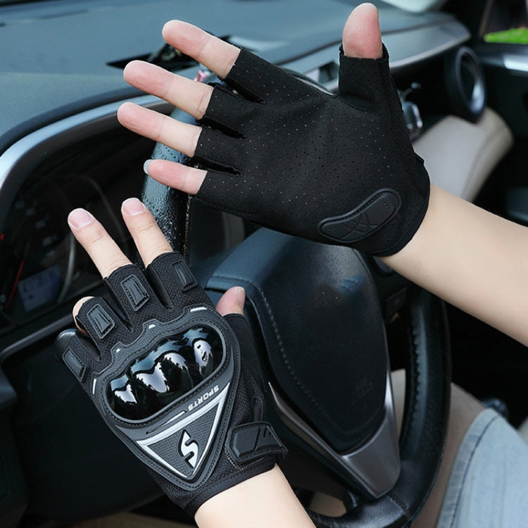 Motorcycle Protection Half Finger Gloves Men Outdoor Riding Sports Tactical Hiking Gloves, Size: Average(Blue) - Safety Gloves by PMC TechLife | Online Shopping South Africa | PMC TechLife | Buy Now Pay Later Mobicred