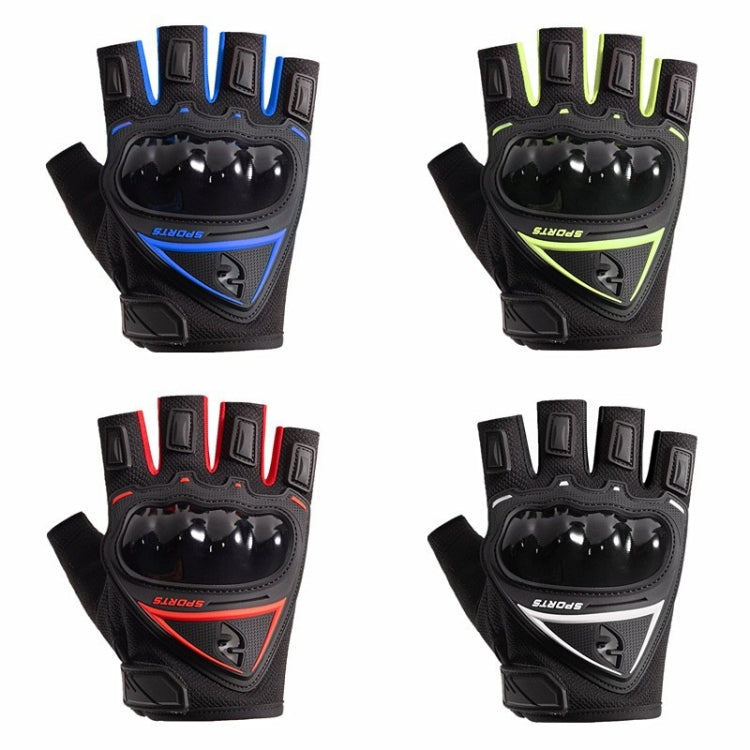 Motorcycle Protection Half Finger Gloves Men Outdoor Riding Sports Tactical Hiking Gloves, Size: Average(Blue) - Safety Gloves by PMC TechLife | Online Shopping South Africa | PMC TechLife | Buy Now Pay Later Mobicred