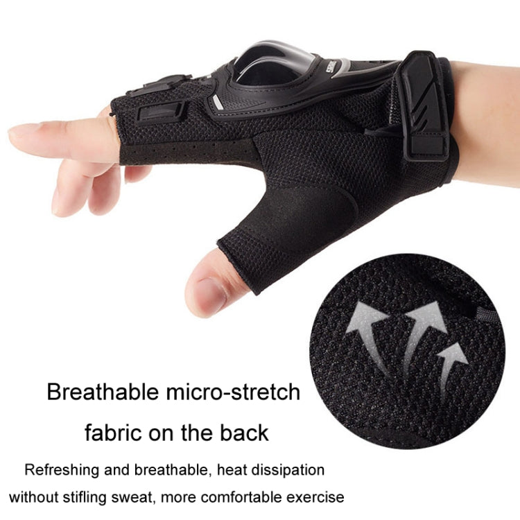 Motorcycle Protection Half Finger Gloves Men Outdoor Riding Sports Tactical Hiking Gloves, Size: Average(Blue) - Safety Gloves by PMC TechLife | Online Shopping South Africa | PMC TechLife | Buy Now Pay Later Mobicred
