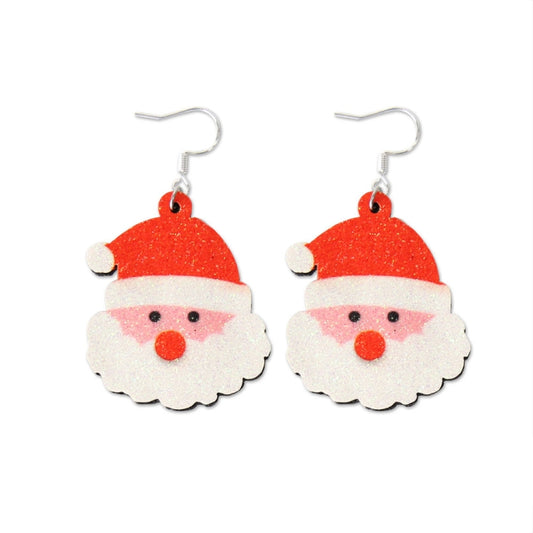Christmas Element Cartoon Decoration Earrings Shiny Earrings, Spec: Santa Claus - free shipping - PMC Jewellery - Order now!