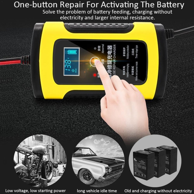 Anhtczyx 12V 6A  4Ah-100Ah Motorcycle Car Pulse Repair Charger With LCD Display(EU Plug) - Battery Charger by Anhtczyx | Online Shopping South Africa | PMC Jewellery | Buy Now Pay Later Mobicred