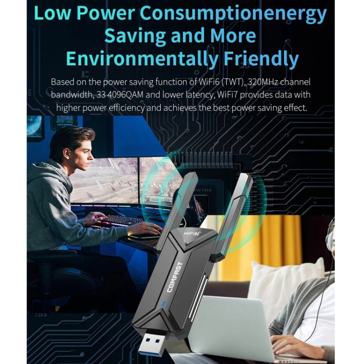 COMFAST CF-983BE WiFi7 Tri-Band 6500Mbps USB Wireless Network Adapter PC Network Card - free shipping - PMC TechLife - Order now!