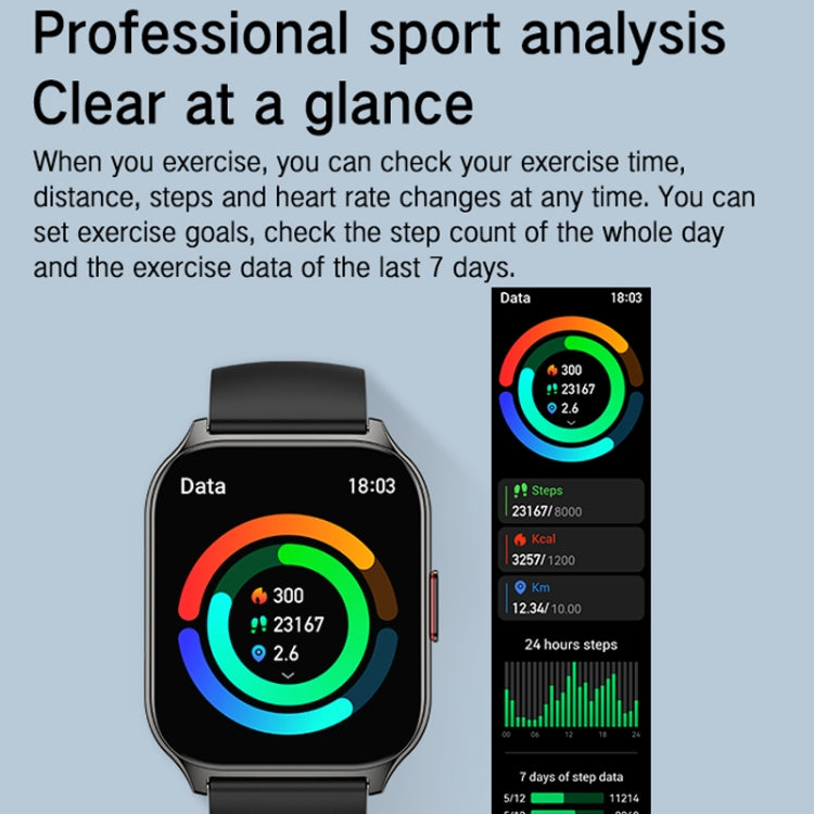 Blood Oxygen / Sleep / Heart Rate Health Monitoring Smart Watch Square Sports Watch(Pink) - Smart Watches by PMC TechLife | Online Shopping South Africa | PMC TechLife | Buy Now Pay Later Mobicred