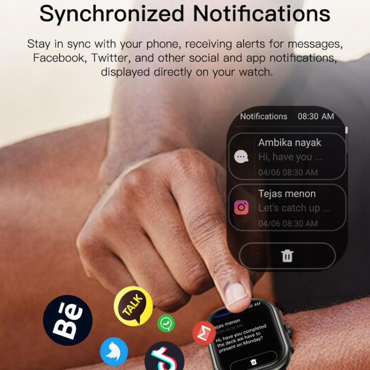 Sports Smart Watch 2.06 Inch Ultra HD AMOLED Screen Bluetooth Talking Watch(Black) - Smart Watches by PMC TechLife | Online Shopping South Africa | PMC TechLife | Buy Now Pay Later Mobicred