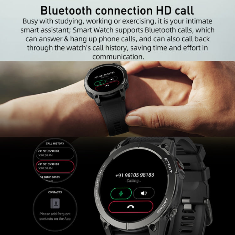 Outdoor Sports Smart Watch 1.43 Inch Ultra HD AMOLED Screen Bluetooth Talking Watch(Black) - Smart Watches by PMC TechLife | Online Shopping South Africa | PMC TechLife | Buy Now Pay Later Mobicred