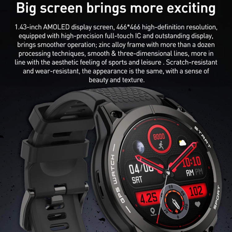 Outdoor Sports Smart Watch 1.43 Inch Ultra HD AMOLED Screen Bluetooth Talking Watch(Black) - Smart Watches by PMC TechLife | Online Shopping South Africa | PMC TechLife | Buy Now Pay Later Mobicred