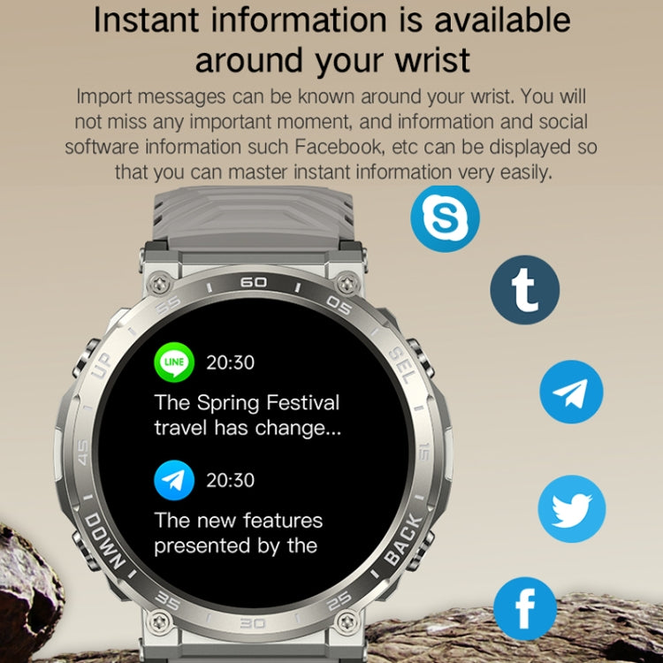 Bluetooth Talk Outdoor Pedometer Exercise Heart Rate Sleep Monitoring Smart Watch(Silver) - Smart Watches by PMC TechLife | Online Shopping South Africa | PMC TechLife | Buy Now Pay Later Mobicred