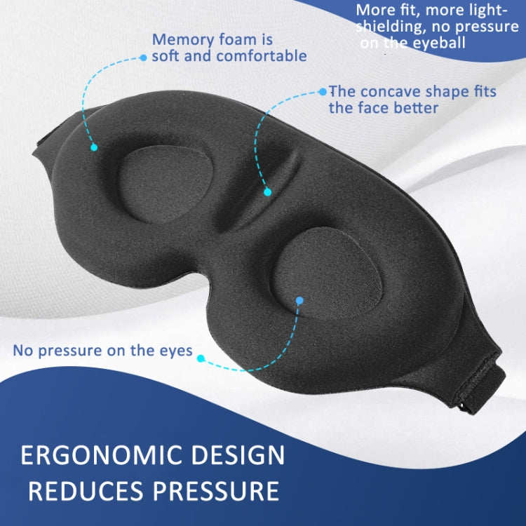 4 In 1 3D Sleep Eye Mask Memory Foam Non-pressure Shading Sleeping Blindfold(Blue) - free shipping - PMC TechLife - Order now!