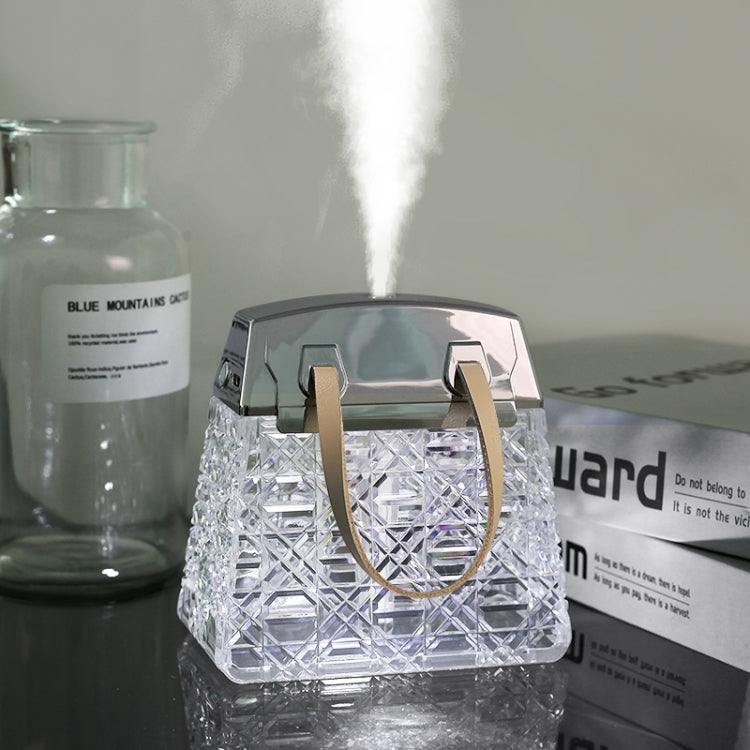 Desktop Small Crystal Bag Humidifier Aroma Ambient Lighting, Color: White Rechargeabl - free shipping - PMC TechLife - Order now!