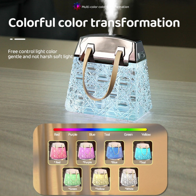 Desktop Small Crystal Bag Humidifier Aroma Ambient Lighting, Color: Blue Rechargeabl - free shipping - PMC TechLife - Order now!