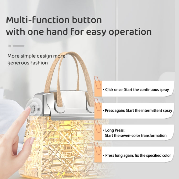Desktop Small Crystal Bag Humidifier Aroma Ambient Lighting, Color: Blue Rechargeabl - free shipping - PMC TechLife - Order now!