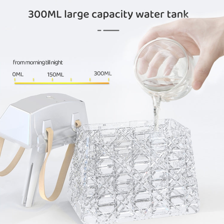 Desktop Small Crystal Bag Humidifier Aroma Ambient Lighting, Color: White Rechargeabl - free shipping - PMC TechLife - Order now!