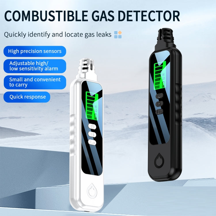 Portable Flammable Gas Methane Leak Detector Alarm(White) - Gas Monitor by PMC TechLife | Online Shopping South Africa | PMC TechLife | Buy Now Pay Later Mobicred