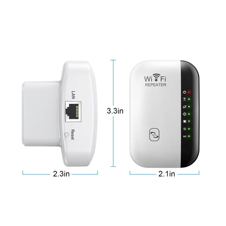 300Mbps Wireless WIFI Repeater 2.4G Route Signal Amplifier 7 Lights Version, Spec: UK Plug - Broadband Amplifiers by PMC TechLife | Online Shopping South Africa | PMC TechLife | Buy Now Pay Later Mobicred