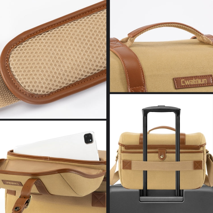 Cwatcun D146 Large Vintage Camera Bag Crossbody Canvas Digital Bag - free shipping - PMC TechLife - Order now!
