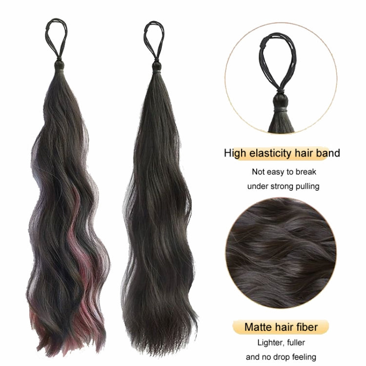 Self-Tying Ball-Head Wig Hair Bundle Simulation Hair Bands(Brown Black Highlight Pink) - free shipping - PMC TechLife - Order now!