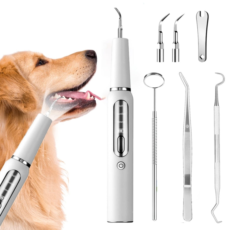 Pet Ultrasonic Teeth Cleaner Dog Electric Teeth Cleaning Tool Home Dentistry Tartar Remover(White) - Oral Cleaning Tools by PMC TechLife | Online Shopping South Africa | PMC TechLife | Buy Now Pay Later Mobicred