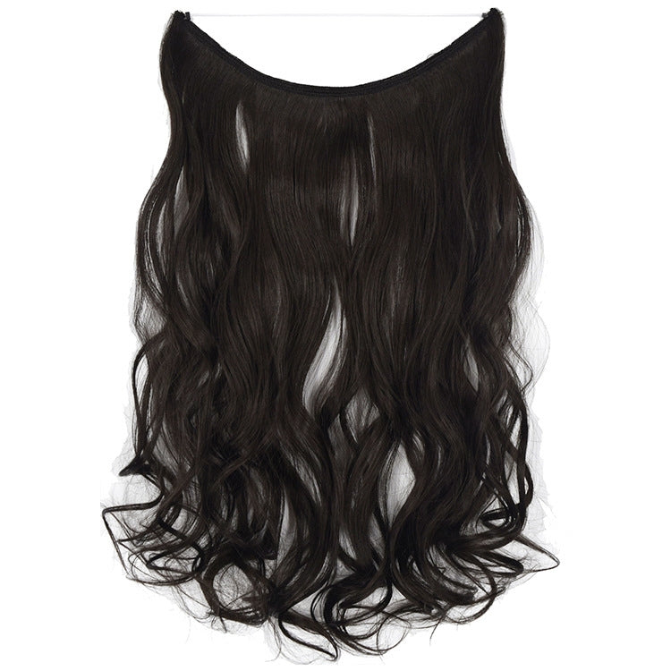 Fishing Line Hair Curtain Long Curly Wig Seamless Hair Extension(4A) - free shipping - PMC TechLife - Order now!