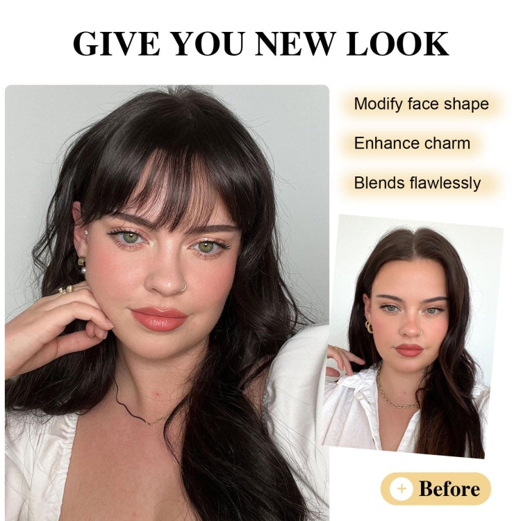 Chemical Fiber Wigs Thin Air Bangs Clip-on Wigs, Color: Light Brown with Sideburns - free shipping - PMC TechLife - Order now!