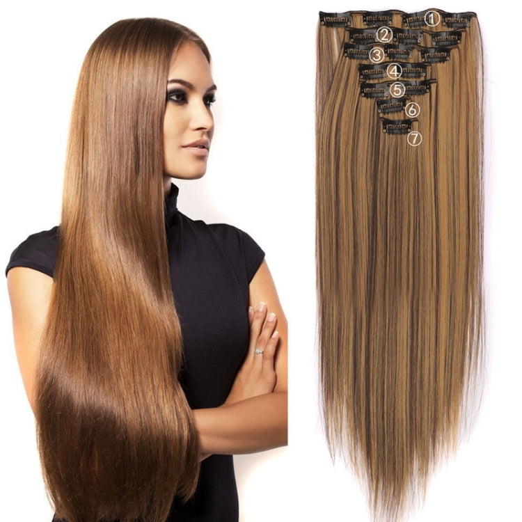 7pcs / Set Clips Long Straight Hair Extension Pieces 16 Clips Chemical Fiber Wigs, Model: 24M27# - free shipping - PMC TechLife - Order now!