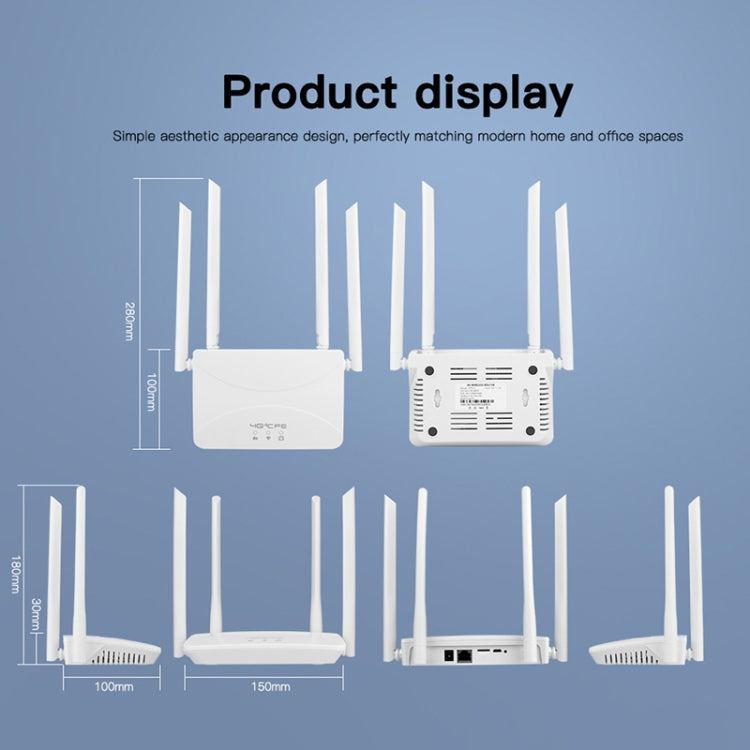 Asian B1/3/5/7/8/38/40/41 4G Wireless CPE Router Plug-in Mobile WiFi, EU Plug - Wireless Routers by PMC TechLife | Online Shopping South Africa | PMC TechLife | Buy Now Pay Later Mobicred