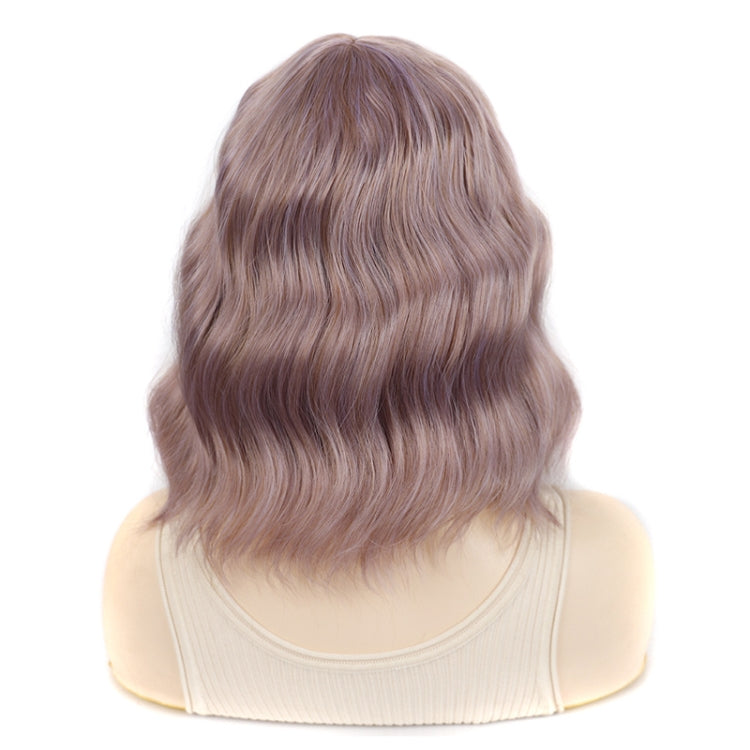 Water Wave Ripple Short Curly Hair With Bangs Fluffy Wig Headcovers, Color: Flaxen Color - free shipping - PMC TechLife - Order now!