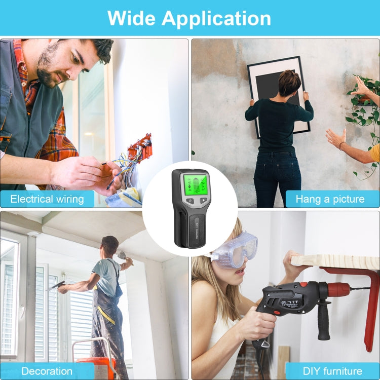 HLW330 5-in-1 Wall Stud Detector Edge Center Wood Current Metal AC Wires Detection(Silver) - Metal Detector by PMC TechLife | Online Shopping South Africa | PMC TechLife | Buy Now Pay Later Mobicred