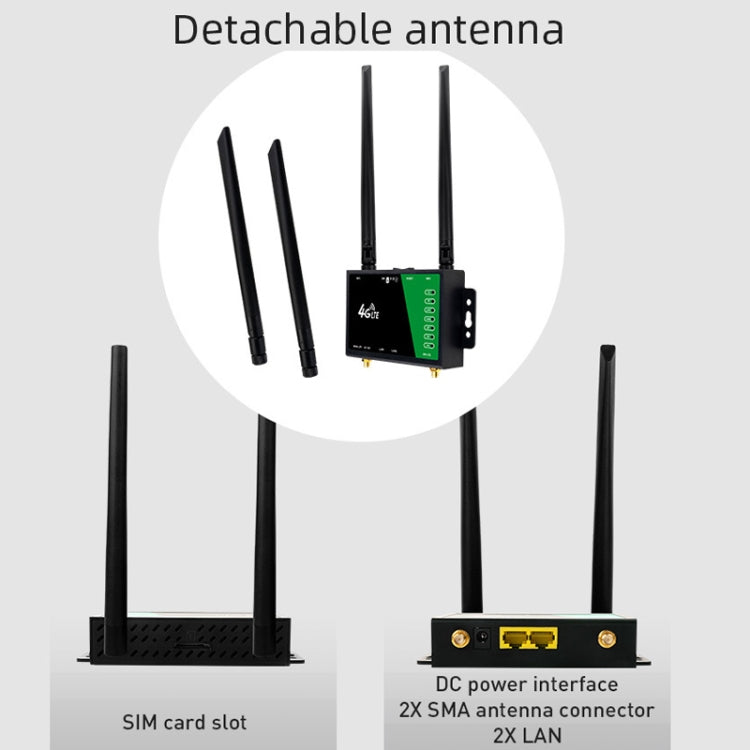 4G Wireless Plug-in Router Detachable Extension Antenna LTE Monitoring Network WiFi Hotspot, EU Plug(Black) - Wireless Routers by PMC TechLife | Online Shopping South Africa | PMC TechLife | Buy Now Pay Later Mobicred