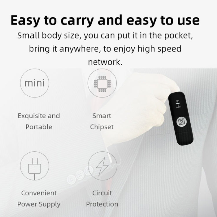 Global Edition 4G UFI LTE WiFi Dongle Wireless Router Plug-in NIC Router(Black) - 4G Mobile Wifi by PMC TechLife | Online Shopping South Africa | PMC TechLife | Buy Now Pay Later Mobicred
