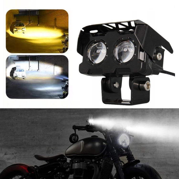 20W Motorcycle Spotlight High Bright Two Color Modified External Waterproof LED Lens Headlight(Always Bright - 3 Wire) - Headlights by PMC TechLife | Online Shopping South Africa | PMC TechLife | Buy Now Pay Later Mobicred