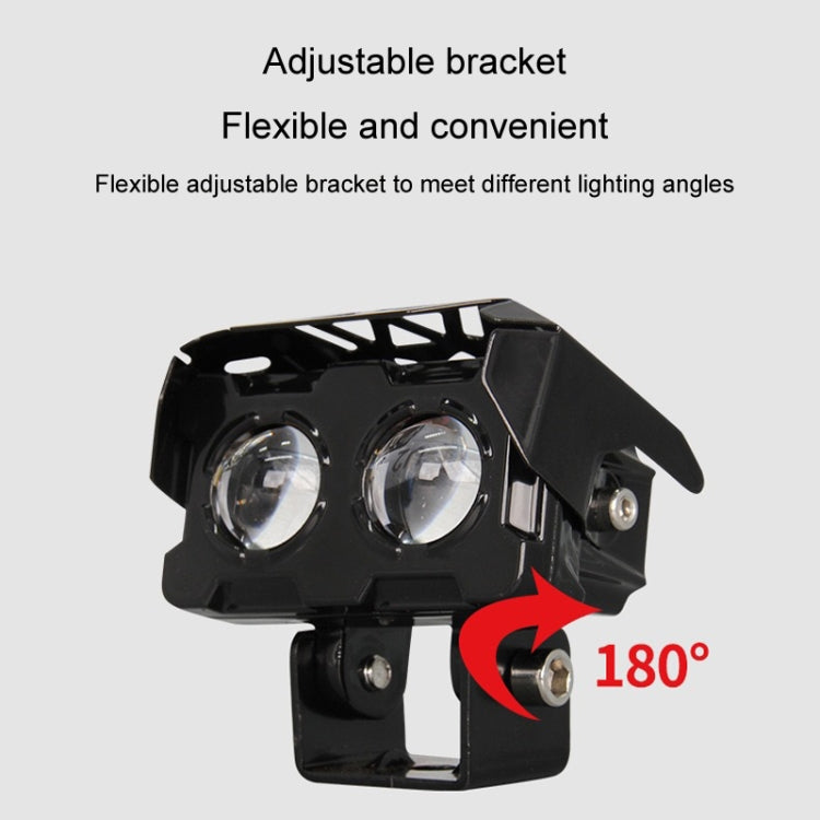 12W Motorcycle Spotlight High Bright Two Color Modified External Waterproof LED Lens Headlight(Always Bright - 3 Wire) - free shipping - PMC TechLife - Order now!