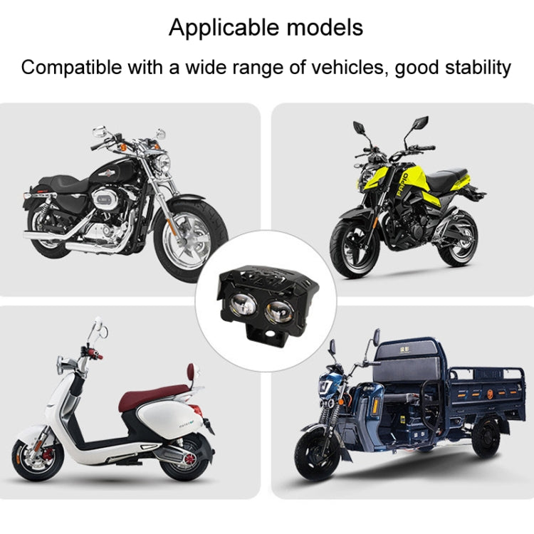 12W Motorcycle Spotlight High Bright Two Color Modified External Waterproof LED Lens Headlight(Flashing - 2 Wire) - Headlights by PMC TechLife | Online Shopping South Africa | PMC TechLife | Buy Now Pay Later Mobicred