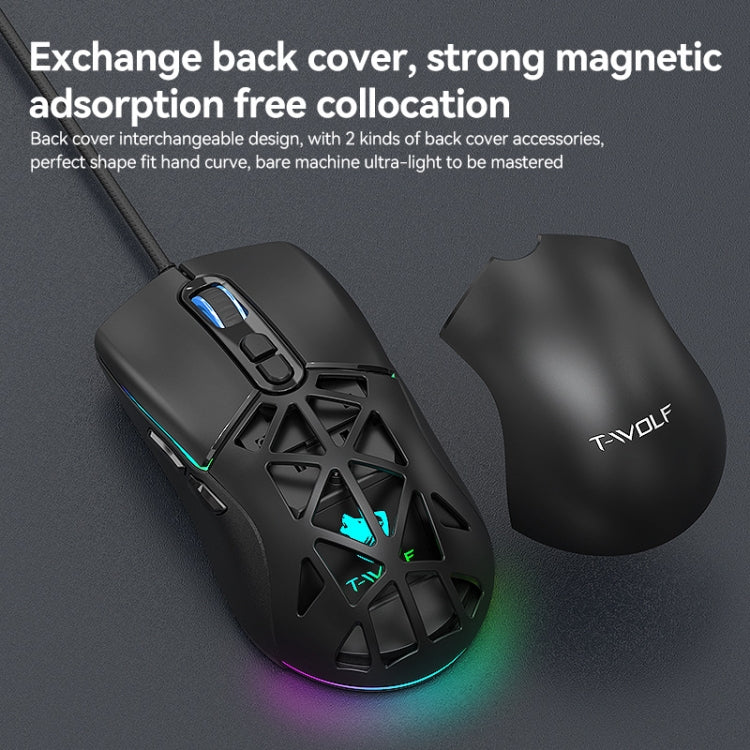 T-WOLF G520 7-keys RGB Marquee Honeycomb Hollow Gaming Wired Mouse(White) - Wired Mice by T-WOLF | Online Shopping South Africa | PMC TechLife | Buy Now Pay Later Mobicred