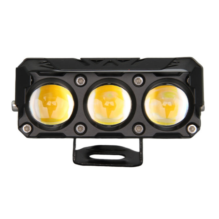 35W Motorcycle Spotlight Dual Color LED Headlight Triple Eye Waterproof Headlight, Model: Flashing-(2 Wires) - Headlights by PMC Jewellery | Online Shopping South Africa | PMC Jewellery | Buy Now Pay Later Mobicred