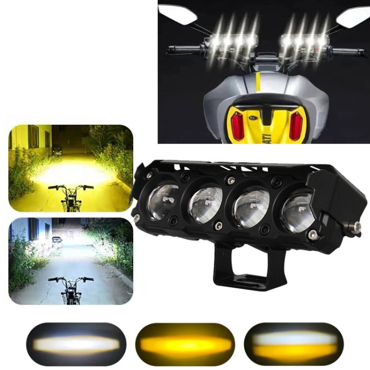 Motorcycle Spotlight External Lens Car LED Headlight Strong Spot Fog Light, Model: Near Yellow+Far White-3 Wires - Headlights by PMC Jewellery | Online Shopping South Africa | PMC Jewellery | Buy Now Pay Later Mobicred