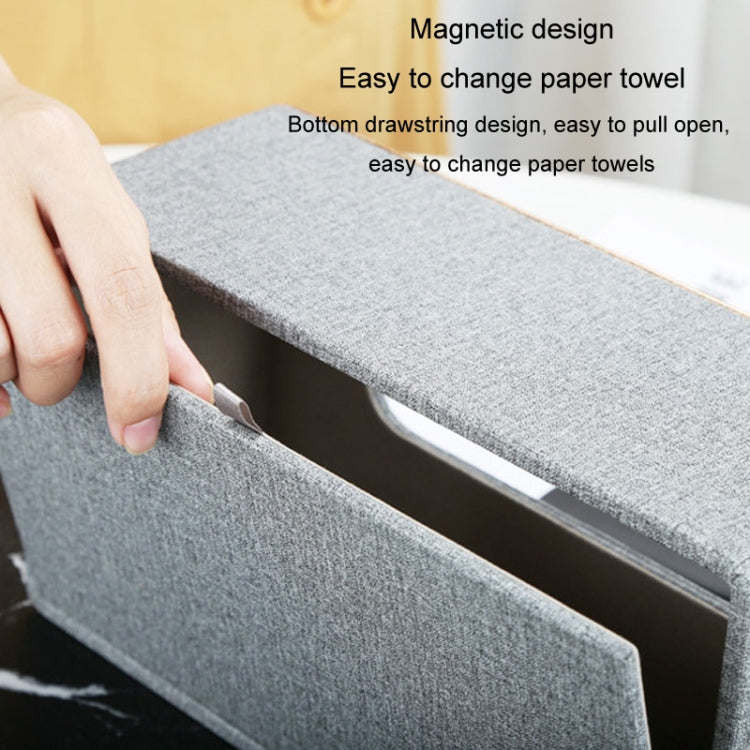 Home Decor Tissue Box Cover Desktop Gold Rim Faux Leather Napkin Holder Toilet Paper Storage Box, Size: Medium(Gray) - Storage Boxes by PMc TechLife | Online Shopping South Africa | PMc TechLife | Buy Now Pay Later Mobicred
