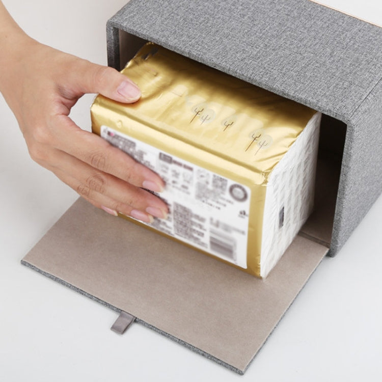 Home Decor Tissue Box Cover Desktop Gold Rim Faux Leather Napkin Holder Toilet Paper Storage Box, Size: Medium(Gray) - Storage Boxes by PMc TechLife | Online Shopping South Africa | PMc TechLife | Buy Now Pay Later Mobicred